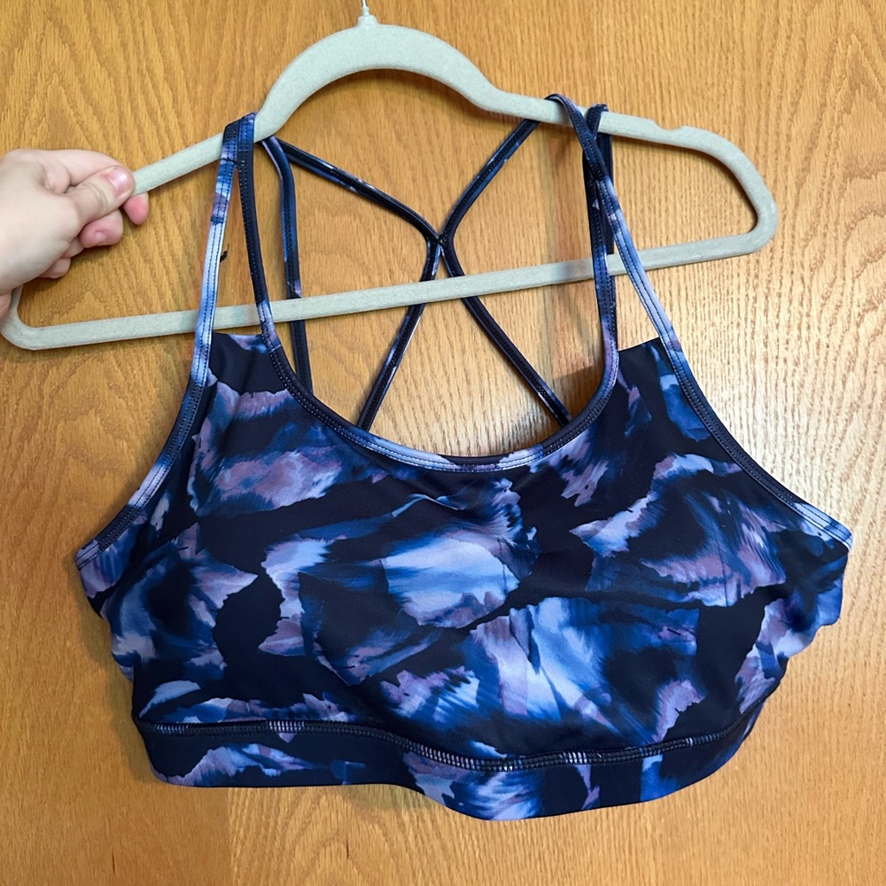 Blue Patterned Sports Bra XL